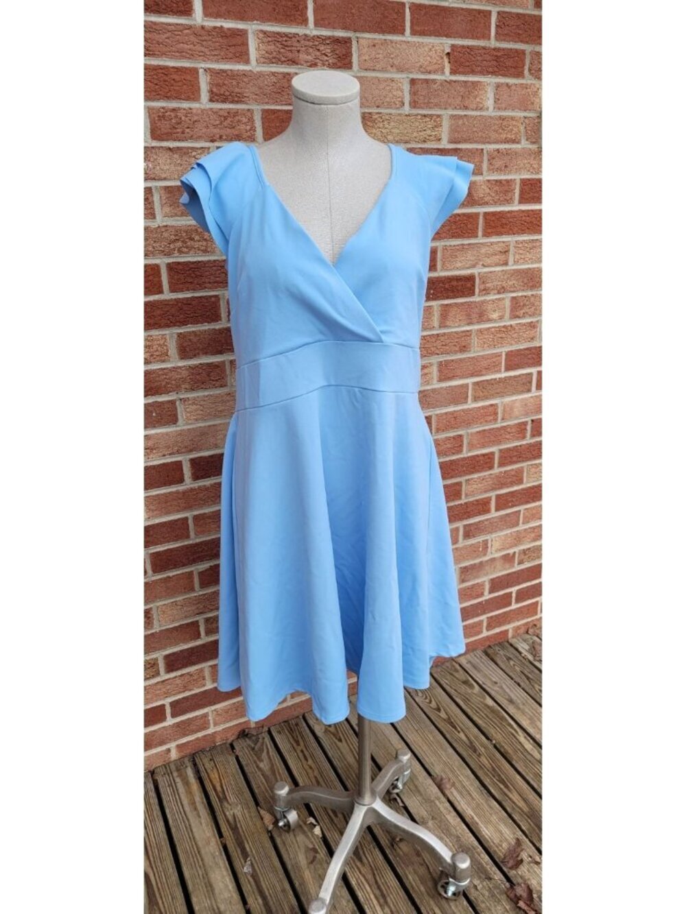 Arula Flutter Sleeve Mini Dress Women's Size 1X Blue